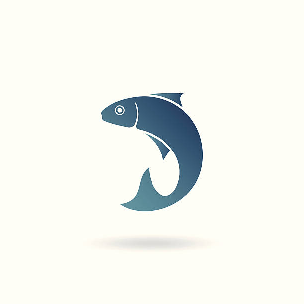 illustrations, cliparts, dessins animés et icônes de icône de poisson - saumon