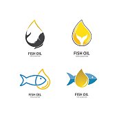 Fish oil vector illustration template