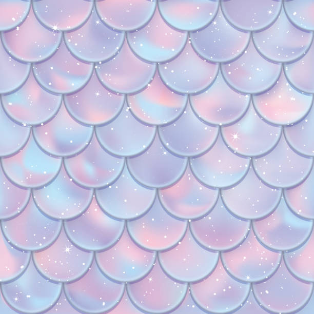 Fish scales seamless pattern. Mermaid tail texture. Vector illustration Fish scales seamless pattern. Mermaid tail texture. Vector illustration. Print design for textile, posters, greeting or child birthday cards, kids designs etc. animal scale stock illustrations