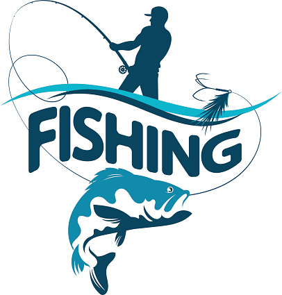 Download Fisherman Draws Fish Silhouette Stock Illustration ...