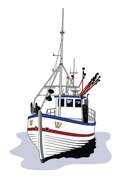 fischerboot - ostsee stock-grafiken, -clipart, -cartoons und -symbole