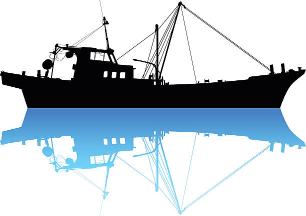 Download Fishing Boat Silhouette Back Lit Outline Illustrations ...