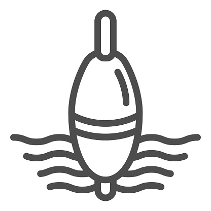 Download Fishing Float Line Icon Lure On Water Vector Illustration ...