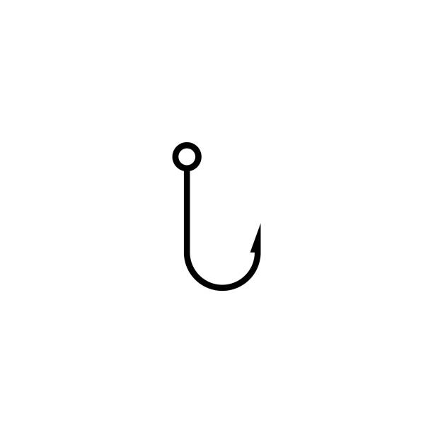 fishing hook icon Metal, Steel, Fishing Hook, Fishing, Fishing Industry hook stock illustrations