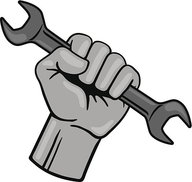 Royalty Free Hand Holding Wrench Clip Art, Vector Images ...