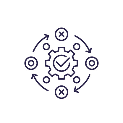 project management icon, line vector