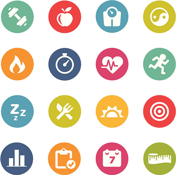 Fitness Icons | Circle Series vector art illustration