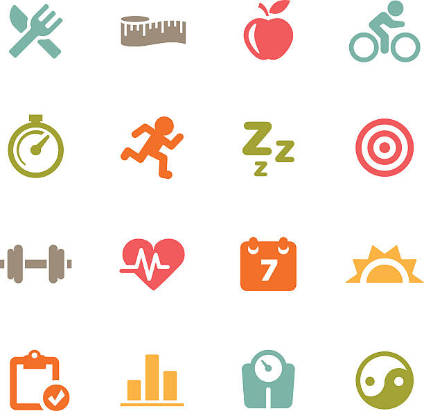 Fitness Icons | Flat Series vector art illustration