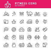 Fitness, sport, exercising, healthy lifestyle, icon, icon set, running, training, dieting