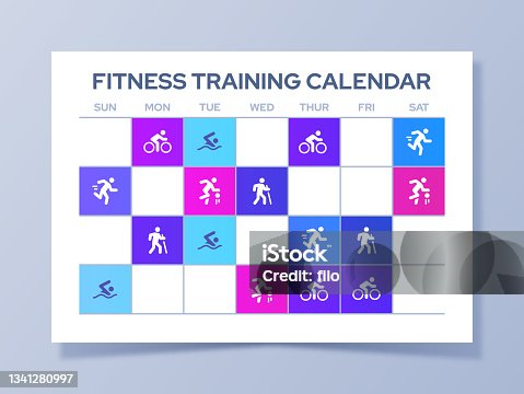istock Fitness Training Exercise Calendar 1341280997