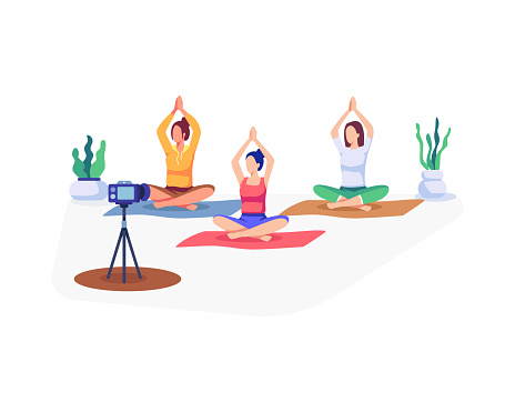 Fitness yoga content creator illustration
