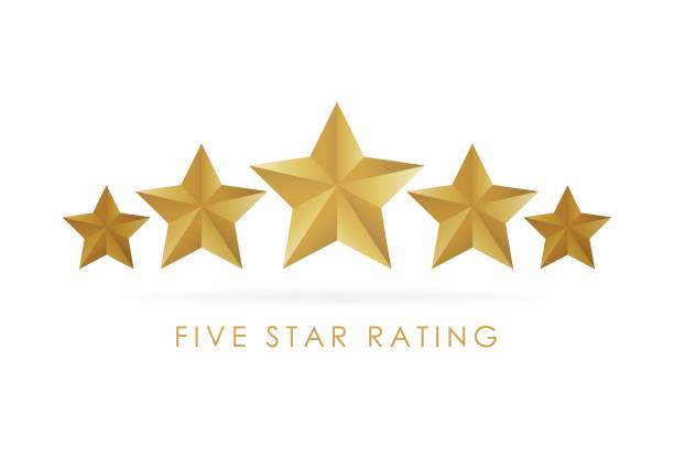 5 ゴールデン評価つ星ベクトル図 - 高級ホテル点のイラスト素材／クリップアート素材／マンガ素材／アイコン素材