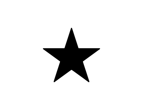 Five Point Star vector icon. Isolated Gold Star, rating flat symbol - Vector