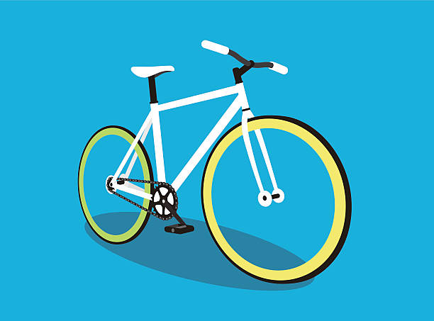 fixed-gear bicycle, vector illustration - 踩單車 插圖 幅插畫檔、美工圖案、卡通及圖標