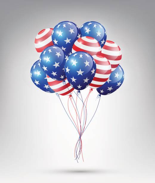 сша воздушных шаров, 4 июля, день независимости соединенных штатов - july 4 stock illustrations
