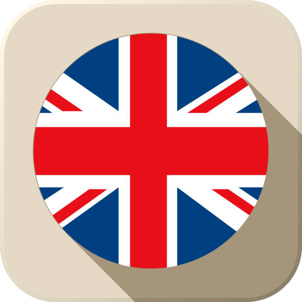 bildbanksillustrationer, clip art samt tecknat material och ikoner med uk flag button icon modern - english flag