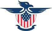 USA Flag Eagle Logo with Shield.