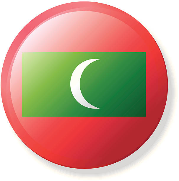 Flag Lapel Button - Maldives vector art illustration