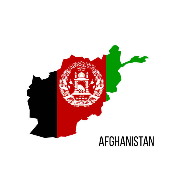 ilustraciones, imágenes clip art, dibujos animados e iconos de stock de mapa de bandera de afganistán. ilustración vectorial aislada sobre fondo blanco. - afghanistan