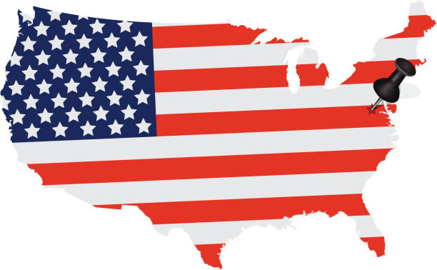 Clipart Usa Map Flag