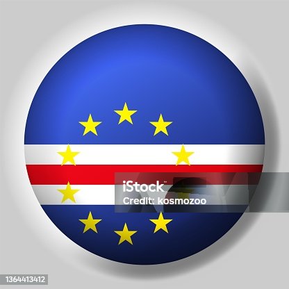 istock Flag of Cape Verde button 1364413412
