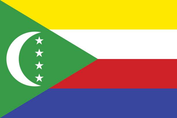 флаг коморских островов - comoros stock illustrations