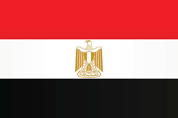 stockillustraties, clipart, cartoons en iconen met flag of egypt - egypte