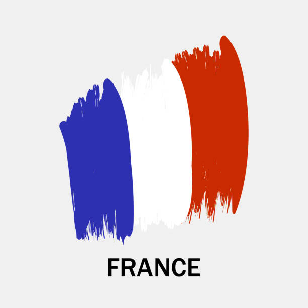 illustrations, cliparts, dessins animés et icônes de drapeau de la france sur le fond blanc. illustration de vecteur - drapeau français