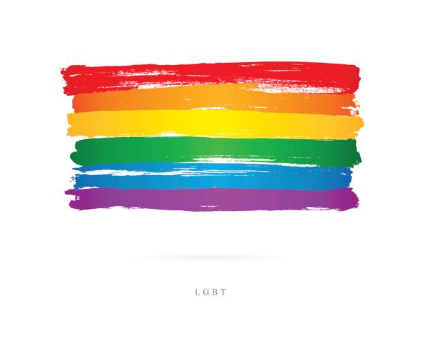 Flag of LGBT people. Vector illustration Flag of LGBT people. Vector illustration on white background. Beautiful brush strokes. Abstract concept. Elements for design. nn girls stock illustrations
