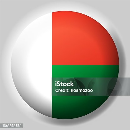 istock Flag of Madagascar button 1364434534