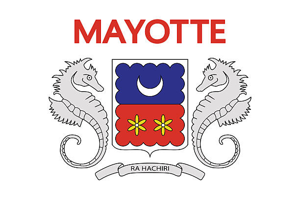 flag of mayotte - comoros stock illustrations