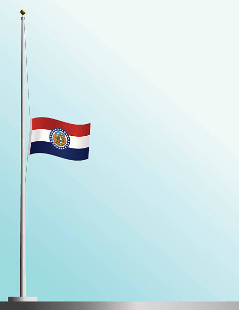 Flag of Missouri at Half-Staff EPS, Layered PSD, High and Low-Resolution JPGs included. Flag of  flag half mast stock illustrations