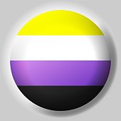 Flag of Non-binary button on glossy sphere