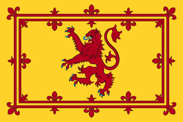 stockillustraties, clipart, cartoons en iconen met vlag van koninklijke banner van het koninkrijk schotland - schotland