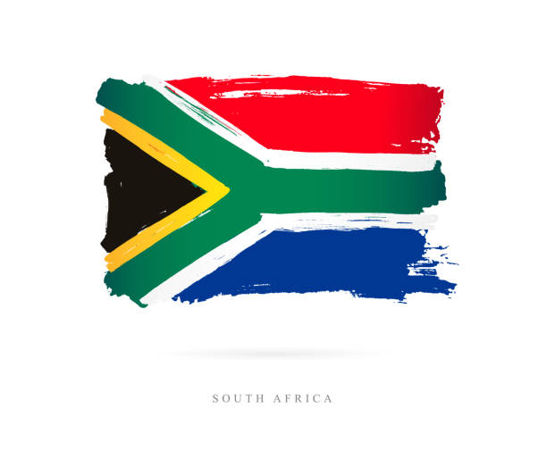 güney afrika bayrağı. vektör çizim - south africa stock illustrations