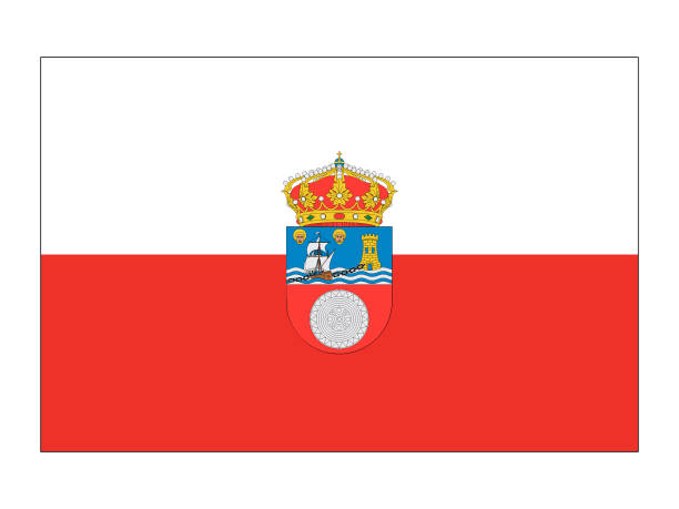 ilustrações de stock, clip art, desenhos animados e ícones de flag of the spanish autonomous community of cantabria - cargo canarias