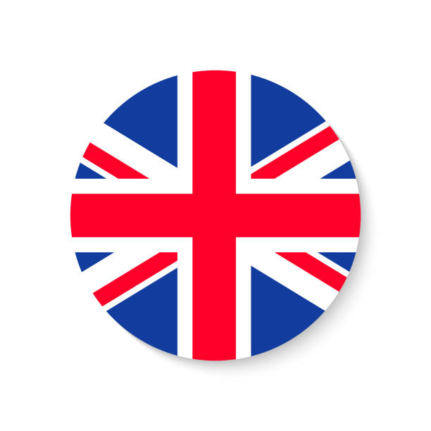 stockillustraties, clipart, cartoons en iconen met flag uk. round union jack. british icon. circle of england or great britain. english background. banner of united kingdom. wallpaper for scotland, ireland and wales. red, blue, white colors. vector - newcastle united