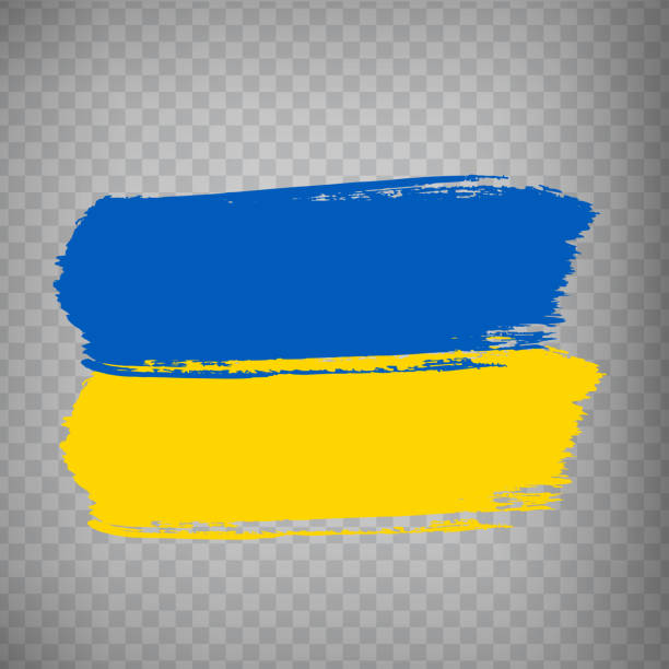 ilustrações de stock, clip art, desenhos animados e ícones de flag ukraine, brush stroke background.  flag of ukraine on transparent background your web site design, app, ui.  eps10. - kharkiv