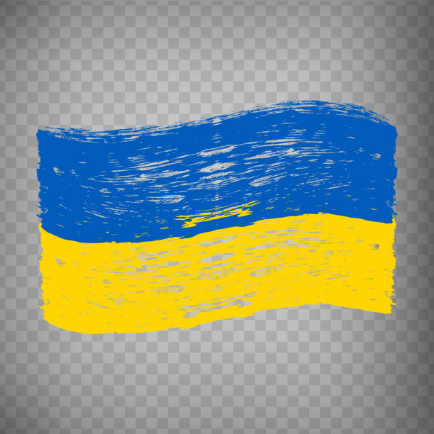 ilustrações de stock, clip art, desenhos animados e ícones de flag ukraine, brush stroke background.  waving flag of ukraine on transparent background your web site design, app, ui.  eps10. - kharkiv