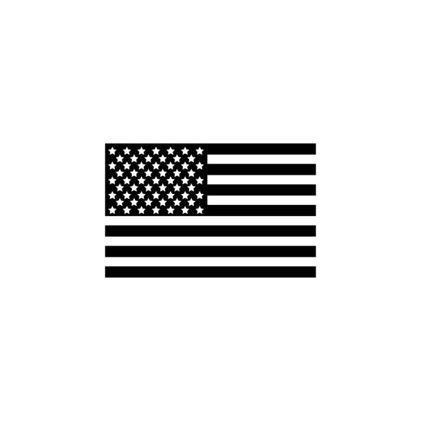 abd siyah simgesini işaretleyin. amerikan sembolü. bayrak abd. bayrak usa beyaz arka plan üzerinde izole - american flag stock illustrations