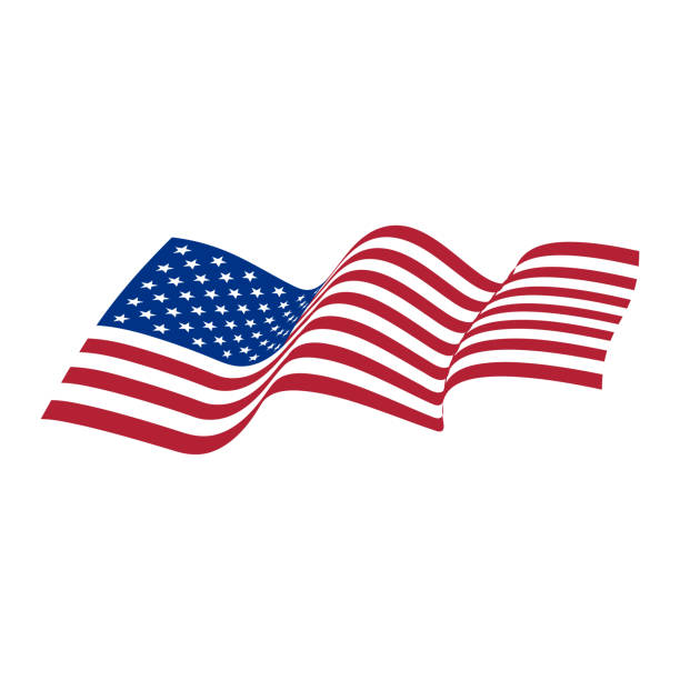 US flag vector. Stars and Stripes. Old Glory. Waving flag vector art illustration