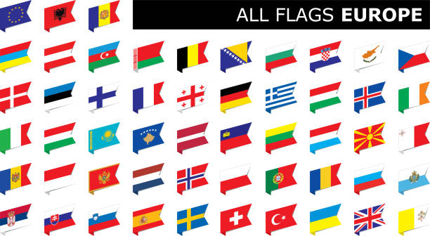 banderas de Europa - ilustración de arte vectorial