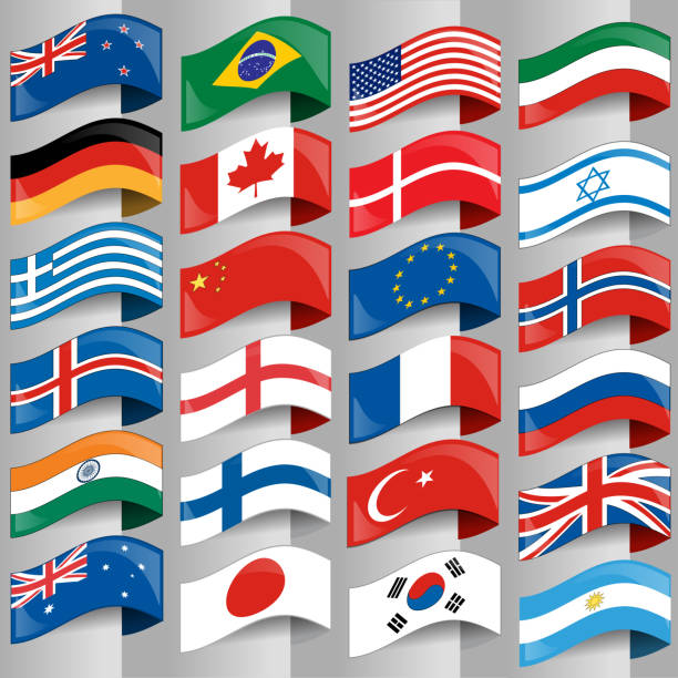flagi narodów europejskich. - england australia stock illustrations