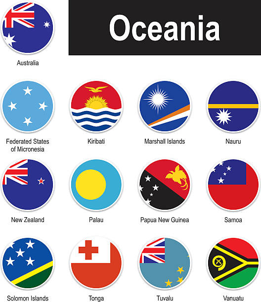 флаги океания - tonga stock illustrations