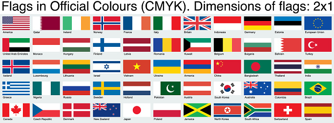 Flags, Using the Official CMYK Colors, Ratio 2x1