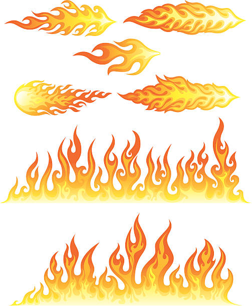 Flames vector art illustration