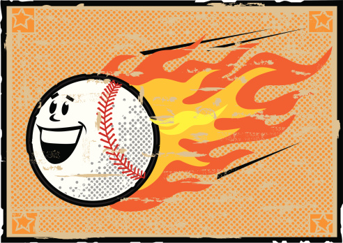 Flaming Grunge Baseball