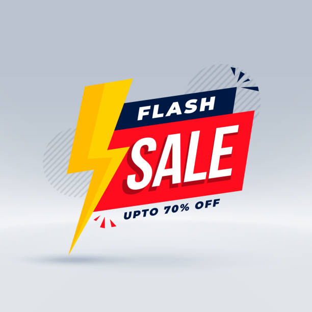stockillustraties, clipart, cartoons en iconen met flash verkoop moderne banner promotionele sjabloonontwerp - flits