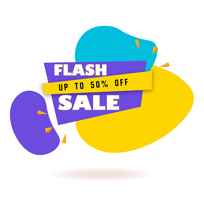 Flash Sale Up To 50% Off. Flash sale banner, special offer and sale. Sale banner template design background.