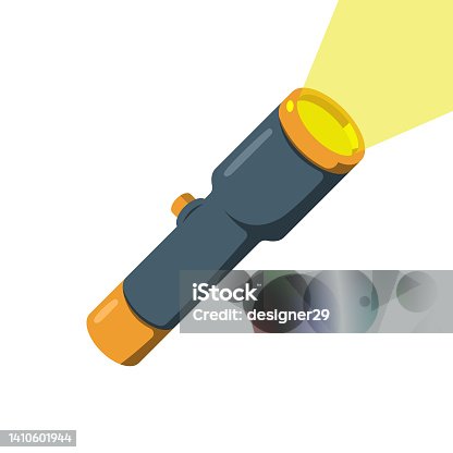 istock Flashlight Icon Flat Design. 1410601944